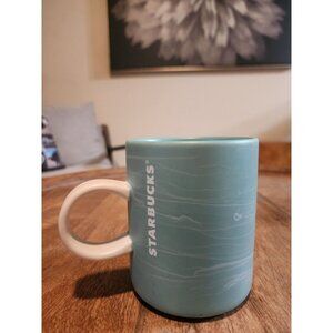 2019 Starbucks Spring Teal Mint Marble Coffee Cup Tea Mug | 12oz